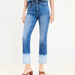 NWT | LOFT | High Rise Kick Crop Jeans in Bleach Out Wash | PETITE Size 27